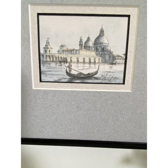 Santa Maria della Salute Venice Lithograph ? Signed Dated in Back Framed Vintage - Picture 14 of 16